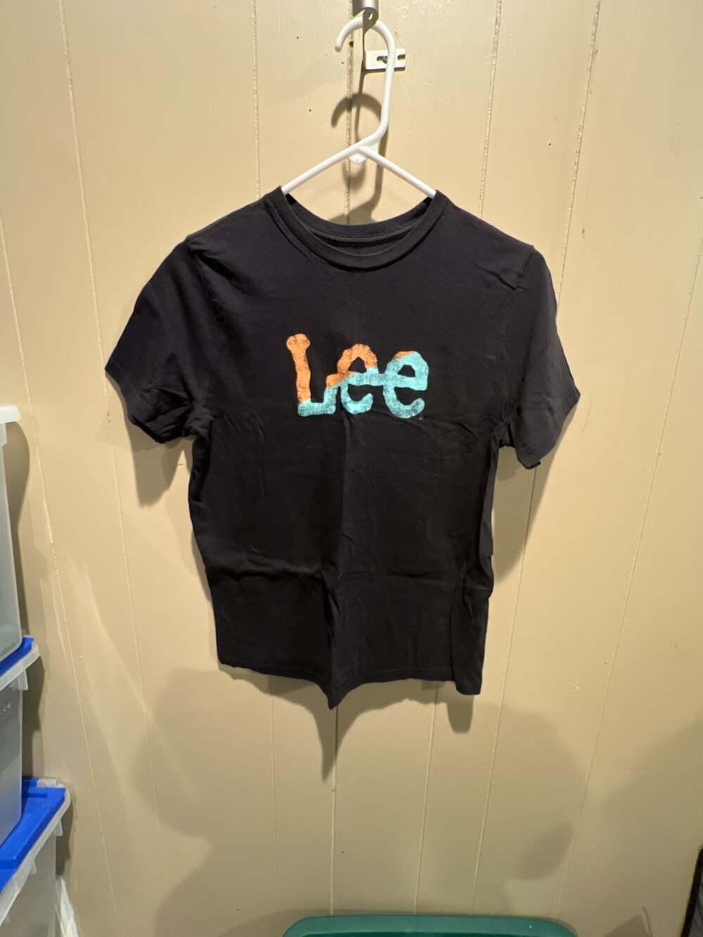 Lee Black Short Sleeve Graphic T-Shirt Size Medium